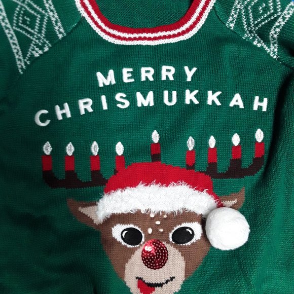 Ardene Sweaters Ardene Ugly Christmas Sweater Green Merry